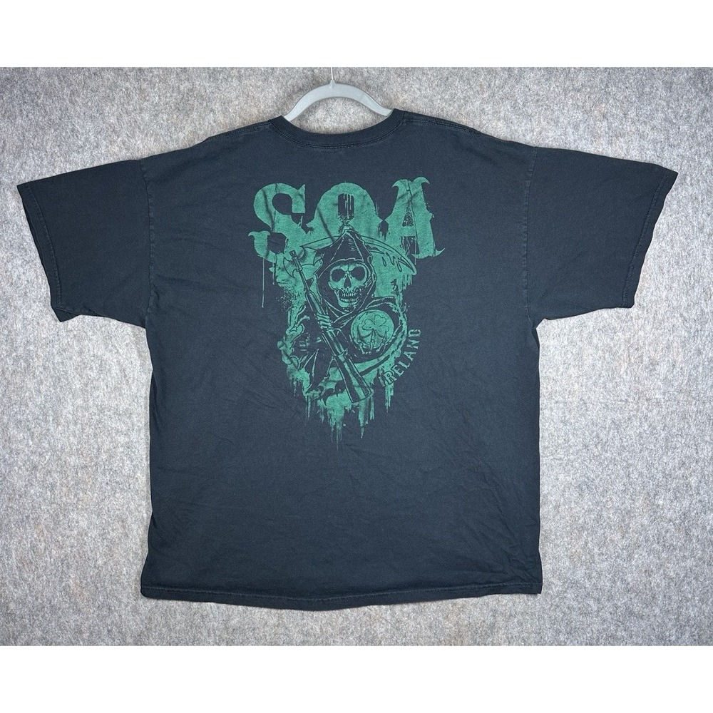 Vintage Sons of Anarchy Reaper Crew Ireland T Shirt Fade Skull Biker XXL